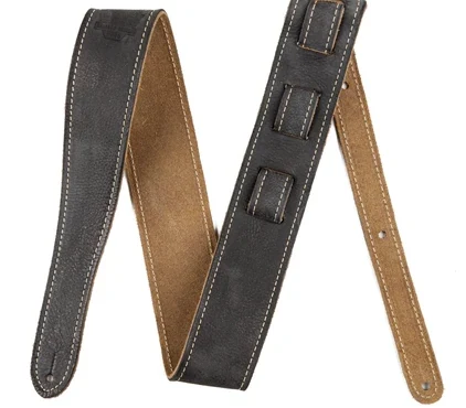 Correa de guitarra Fender Thali de cuero negro envejecido