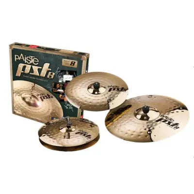 Paquete de Platillos Paiste 8: Hi-Hats de 14", Crash de 16" y Ride Reflector Rock de 20"