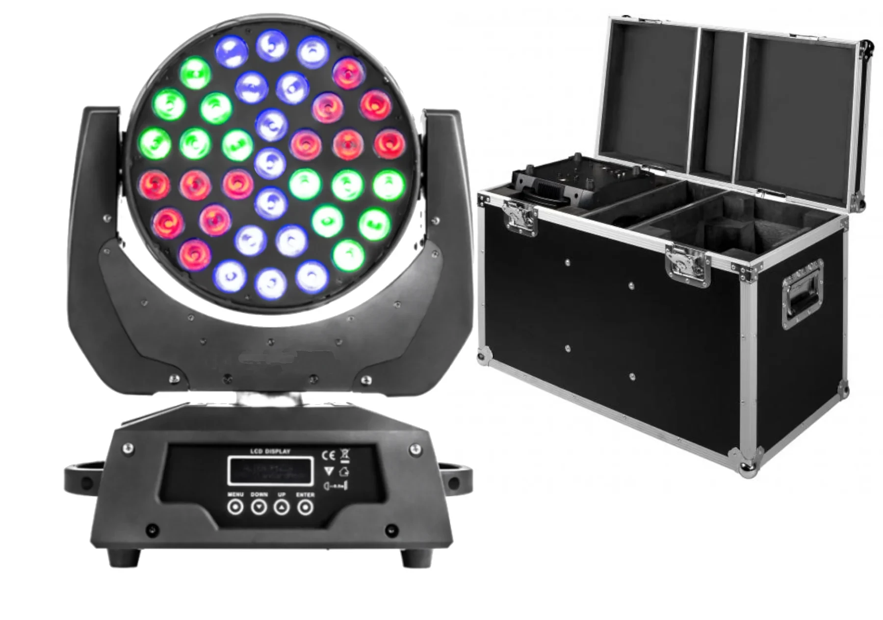 Juego de 2 Cabezas Móviles Wash ABLITE CW37 LED 370W con Estuche