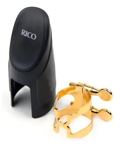 Abrazadera Rico de Doble Tornillo y Tapa para Clarinete Sib Dorado