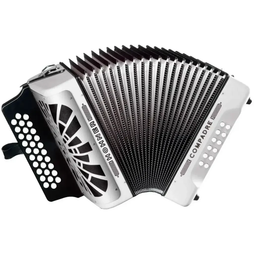 Acordeón Hohner Compadre FA-SIB-MIB con Funda Blanca - Imagen 2