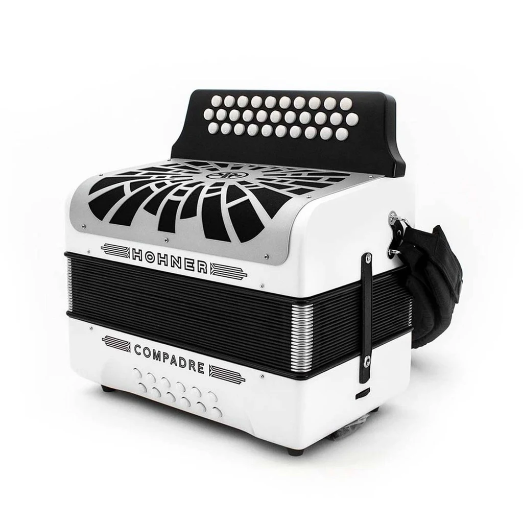 Acordeón Hohner Compadre FA-SIB-MIB con Funda Blanca - Imagen 3