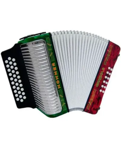 Acordeón Hohner Corona II Diatónico Fa-Sib-Mib con Funda