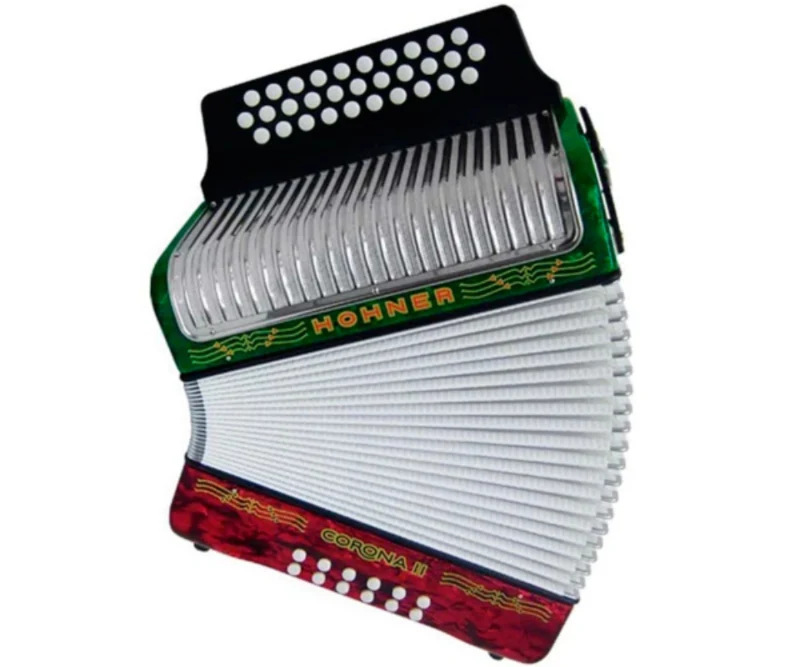 Acordeón Hohner Corona II Diatónico Fa-Sib-Mib con Funda - Imagen 2