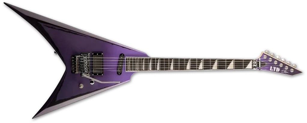 Guitarra eléctrica LTD Alexi Ripped Purple Fade Satin con rayas desgastadas - Imagen 3