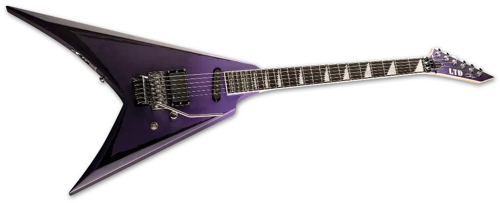 Guitarra eléctrica LTD Alexi Ripped Purple Fade Satin con rayas desgastadas - Imagen 4