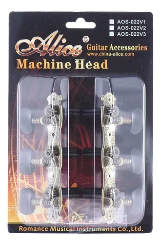 Clavijas para guitarra clásica Alice AOS-022V3P (Bronce/Negro, izquierda/derecha)