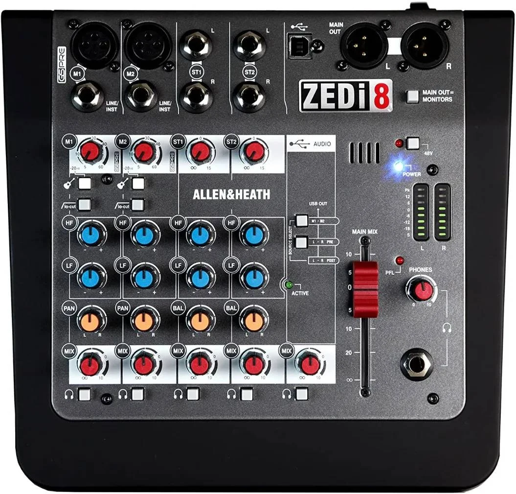 ALLEN AND HEATH ZEDi-08 MIXER HIBRIDA USB INTERFACE 2X2