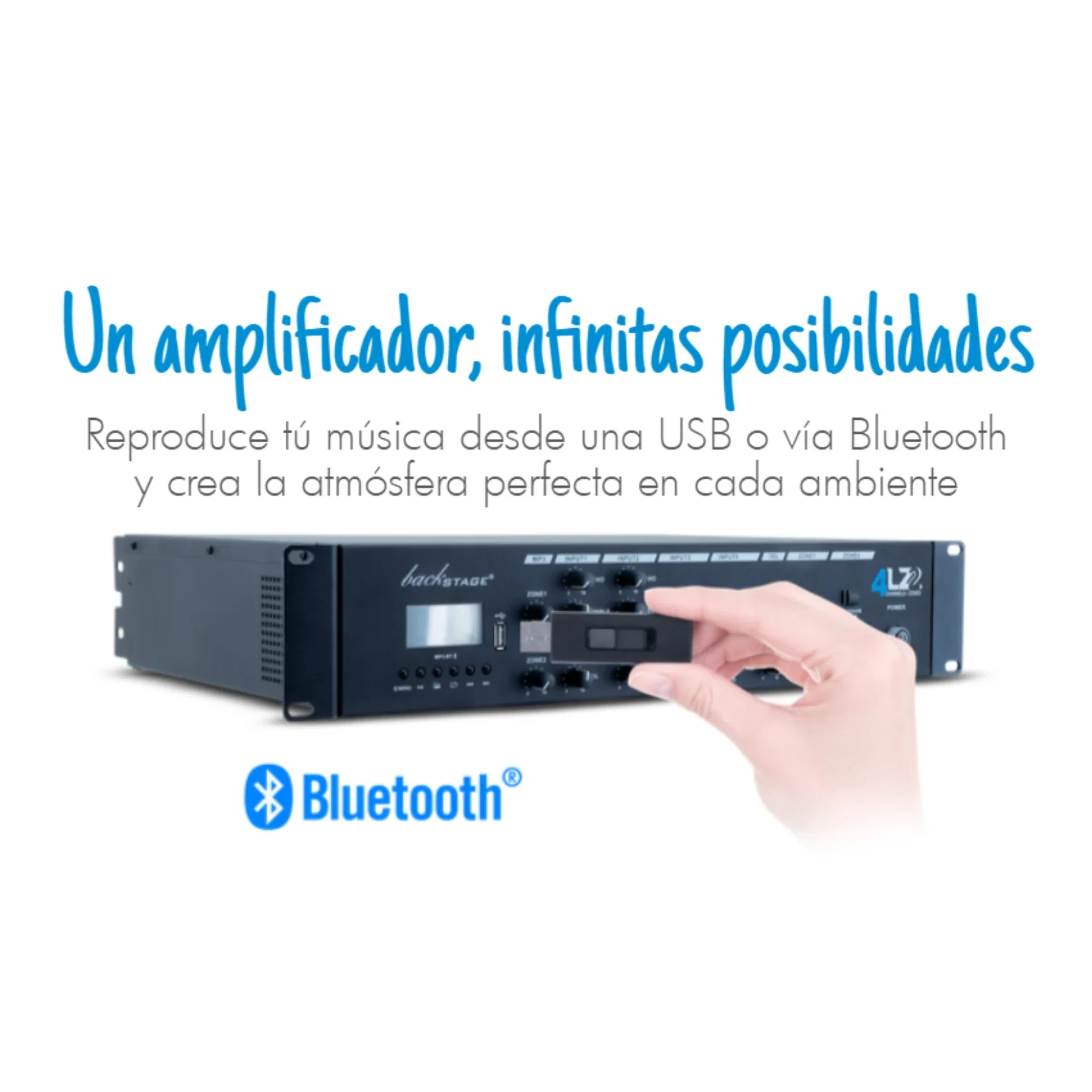 Amplificador de línea 70/100V Backstage 4LZ2 con 4 entradas y 2 zonas - Imagen 2