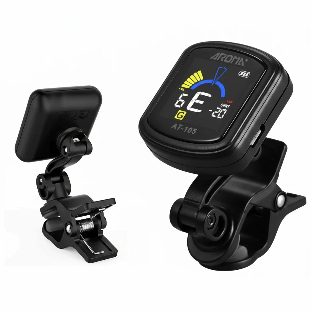 Afinador Cromático Recargable USB con Clip y Pantalla a Color