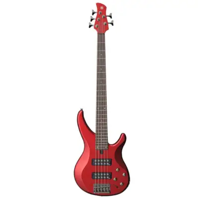 Bajo eléctrico 5 cuerdas activo Yamaha TRBX305 en color rojo