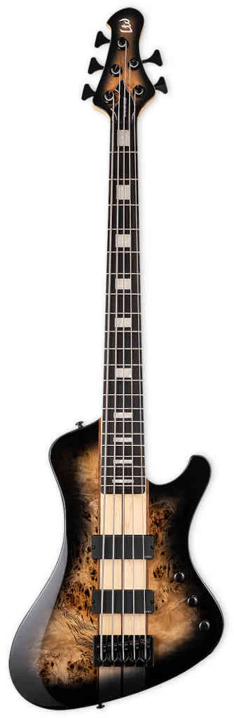 Bajo eléctrico de 5 cuerdas LTD Stream-1005 Black Natural Burst