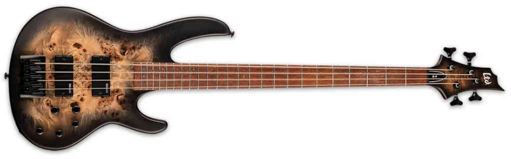 Bajo eléctrico LTD D-4 Black Natural Burst Satin - Imagen 2