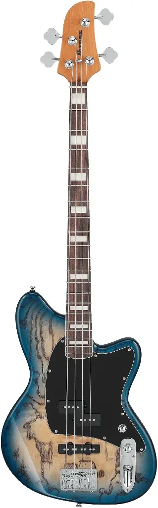 Bajo eléctrico de 4 cuerdas natural con sombreado azul Ibanez Talman