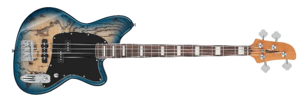 Bajo eléctrico de 4 cuerdas natural con sombreado azul Ibanez Talman - Imagen 2