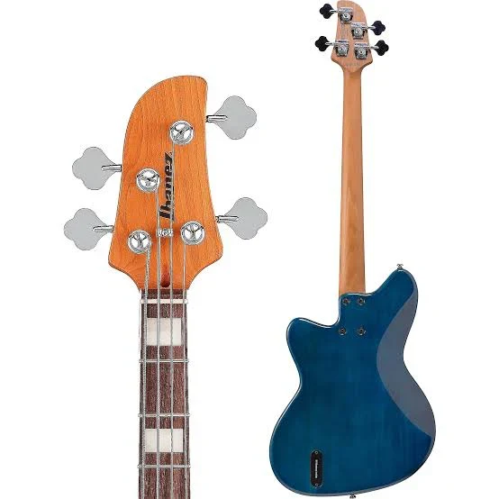 Bajo eléctrico de 4 cuerdas natural con sombreado azul Ibanez Talman - Imagen 3