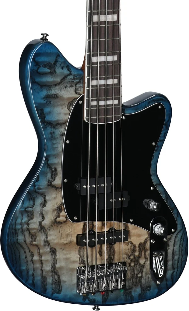 Bajo eléctrico de 4 cuerdas natural con sombreado azul Ibanez Talman - Imagen 5