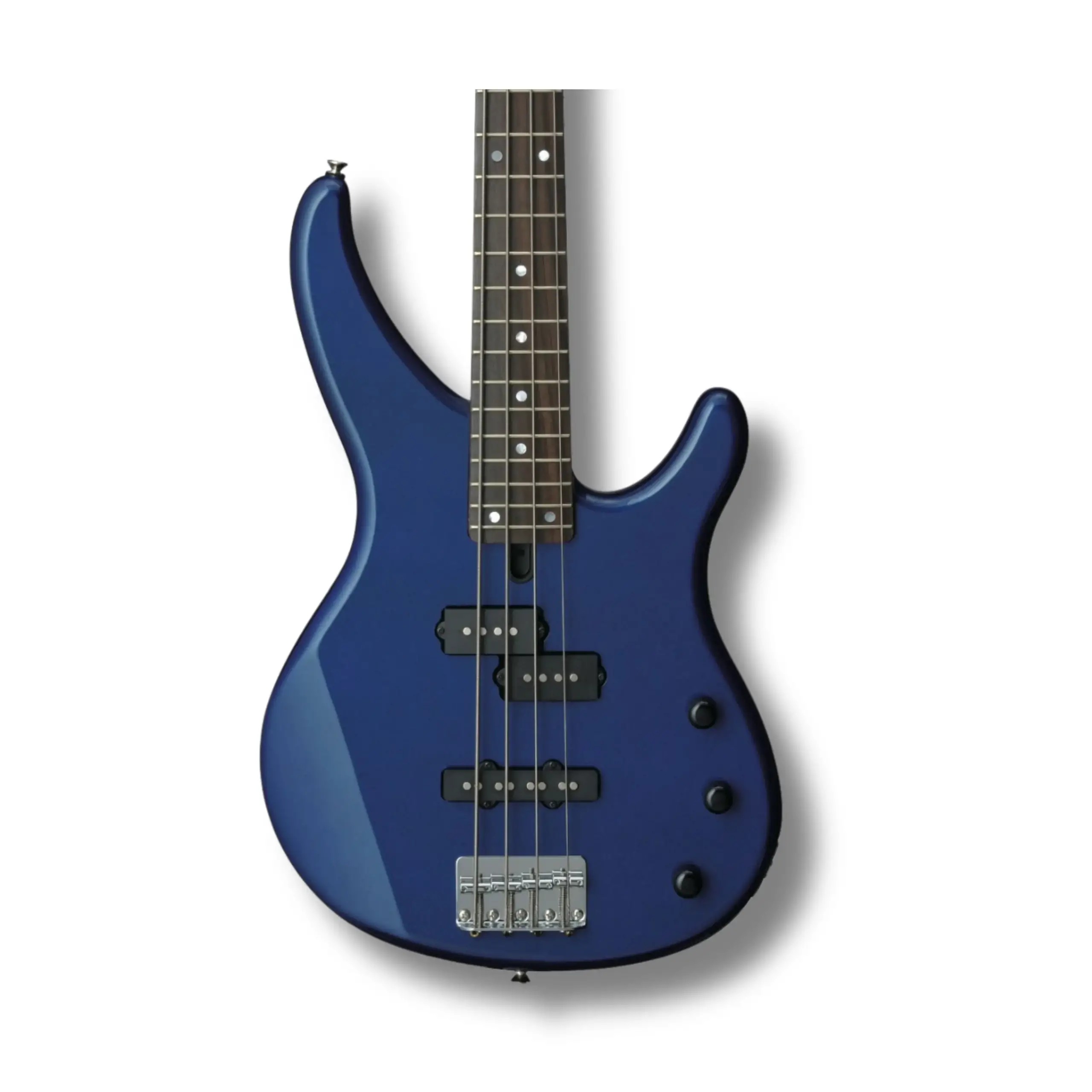 Bajo eléctrico Yamaha TRBX174DBM pasivo de 4 cuerdas azul con base y funda - Imagen 4