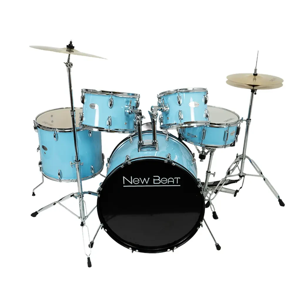 Batería Acústica New Beat Estándar de 5 Piezas Azul Cielo