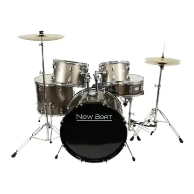 Batería Acústica New Beat Estándar de 5 Piezas Champagne
