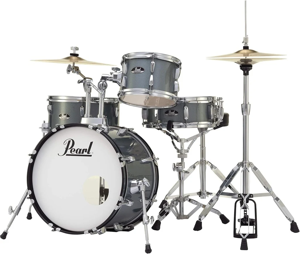 Batería de 5 Piezas Pearl Roadshow 20" con Herrajes, Banco y Platillos
