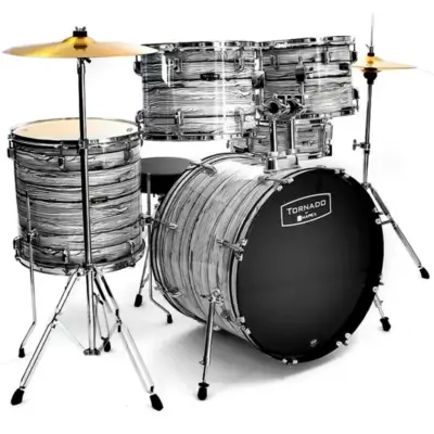 Batería Mapex Tornado con Acabado de Madera Blanca