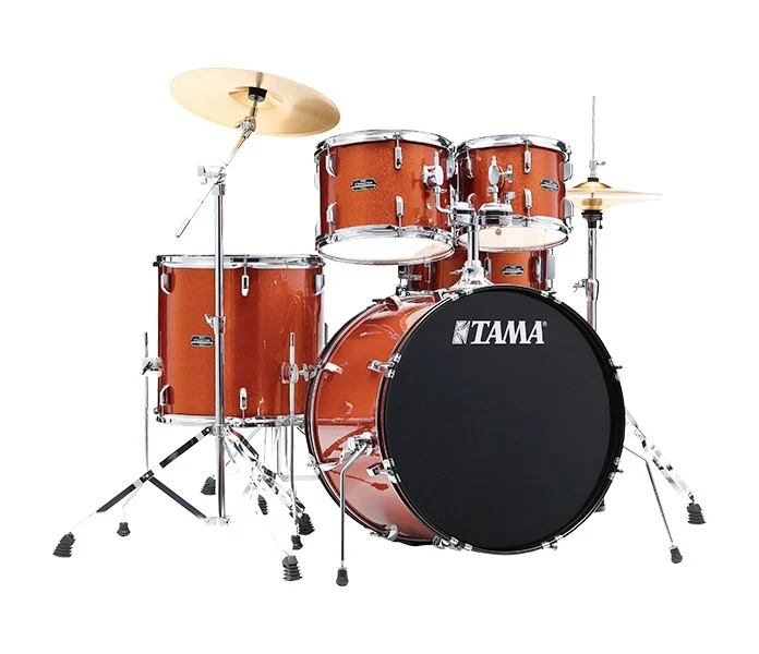 Batería Tama Stagestar de 5 Piezas, Cobre Brillante con Atriles, Asiento y Platillos