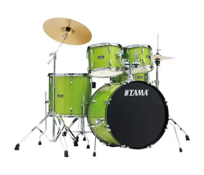 Batería Tama StageStar de 5 Piezas Verde Brillante con Atriles, Asiento y Platillos