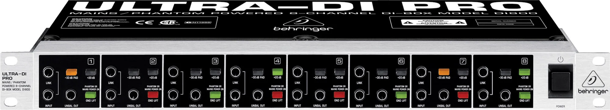 Behringer DI800 Caja Directa Profesional de 8 Canales - Imagen 2