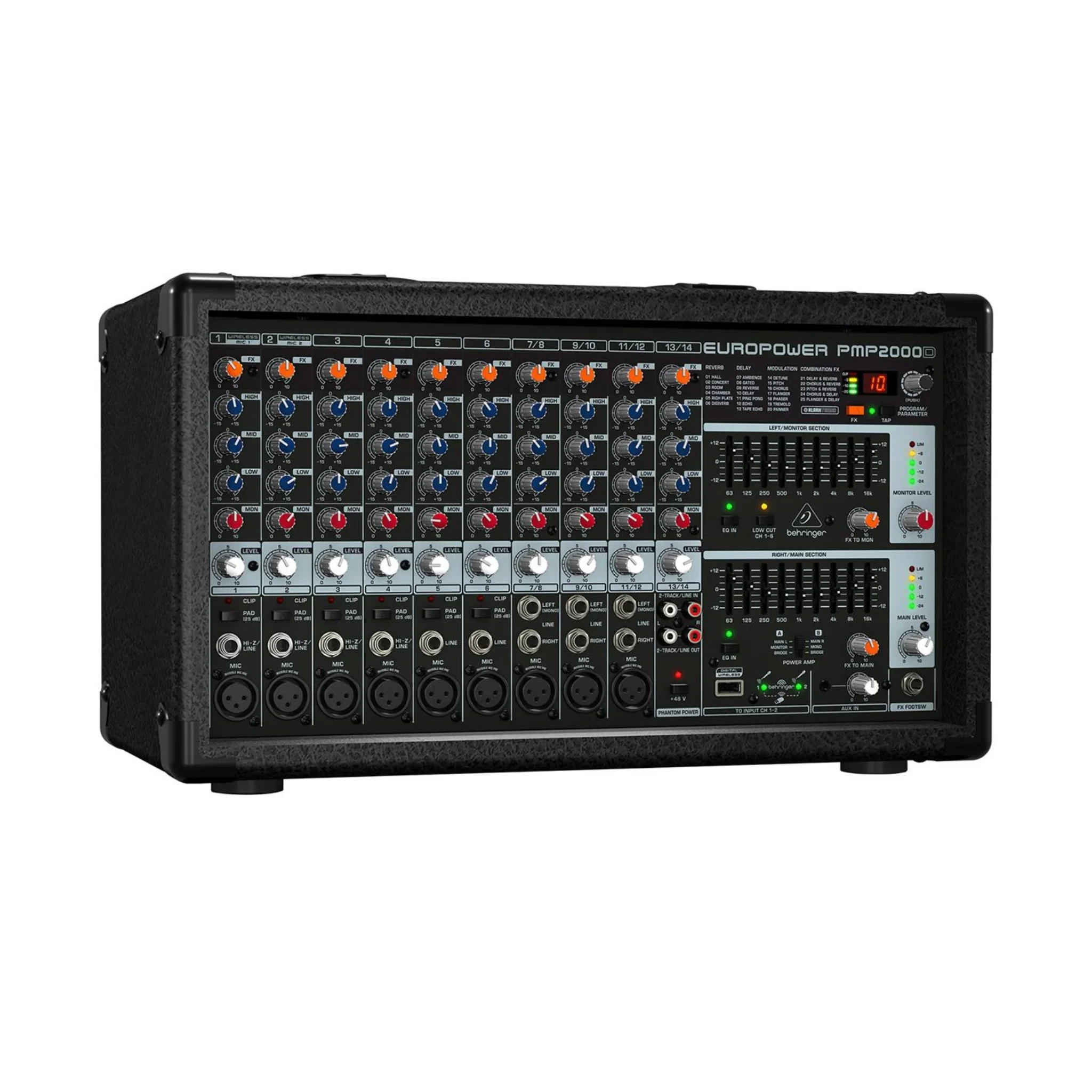 Consola Amplificada Behringer PMP2000D de 2000W y 14 Canales