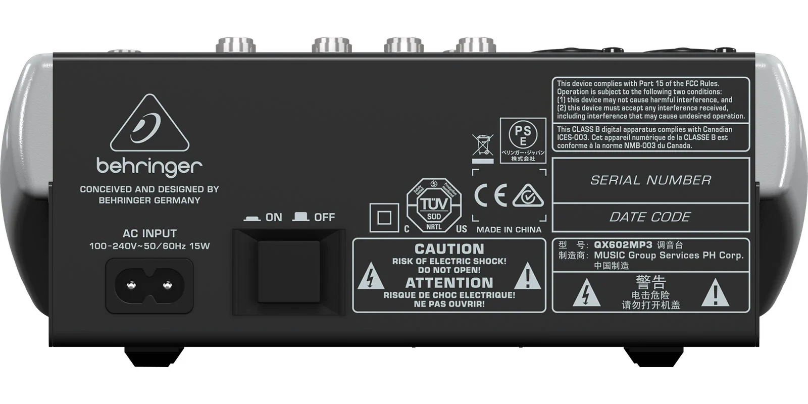Mezcladora Behringer QX602MP3 con Efectos y Lector USB de 6 Canales - Imagen 3