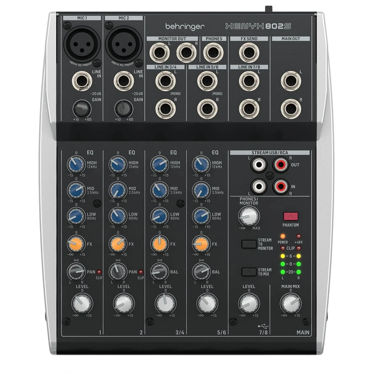 Mezcladora Analógica Compacta Behringer Xenyx 802S de 8 Canales
