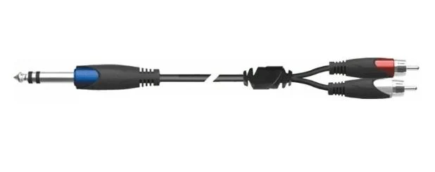 Cable adaptador QuikLok SX/12 de plug 1/4” a RCA de 3 metros