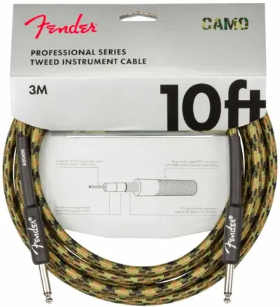 CABLE FENDER PROFESSIONAL SERIES WOODLAND CAMO 3 METROS PLUG-PLUG 0990810176