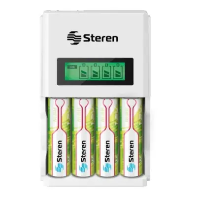Cargador de Pilas AA/AAA con Pantalla Digital Steren
