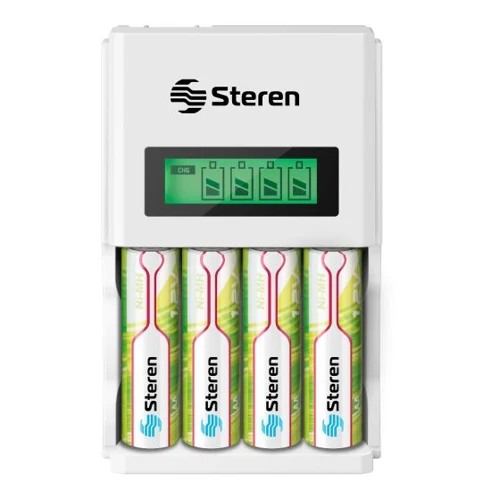 Cargador de Pilas AA/AAA con Pantalla Digital Steren
