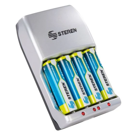 Cargador Steren para Baterías AA y AAA con Juego D CRG-100