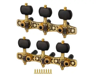 Clavijero Romeo para guitarra acústica negro con dorado