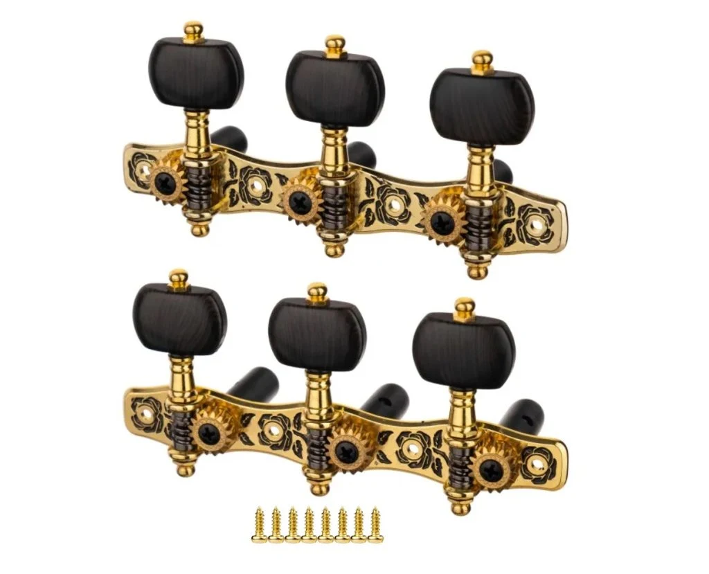 Clavijero Romeo para guitarra acústica negro con dorado