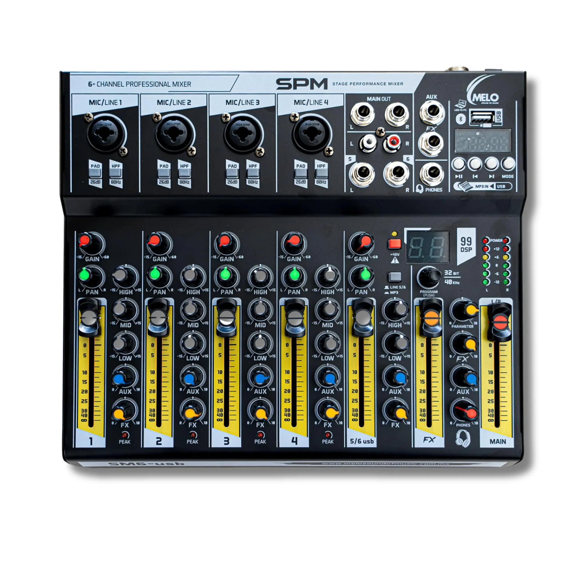 Consola Melo SM6 USB de 4 Canales Mono