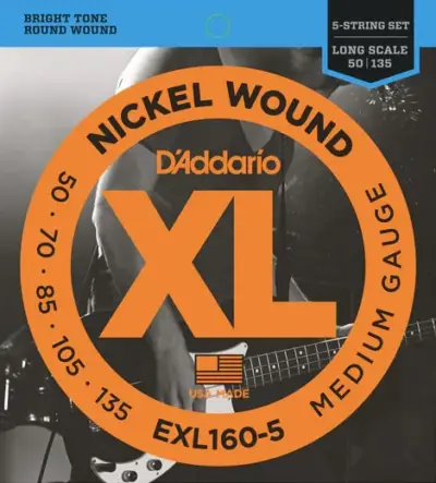 Cuerdas para Bajo D'Addario EXL160-5 5 Cuerdas 45-135