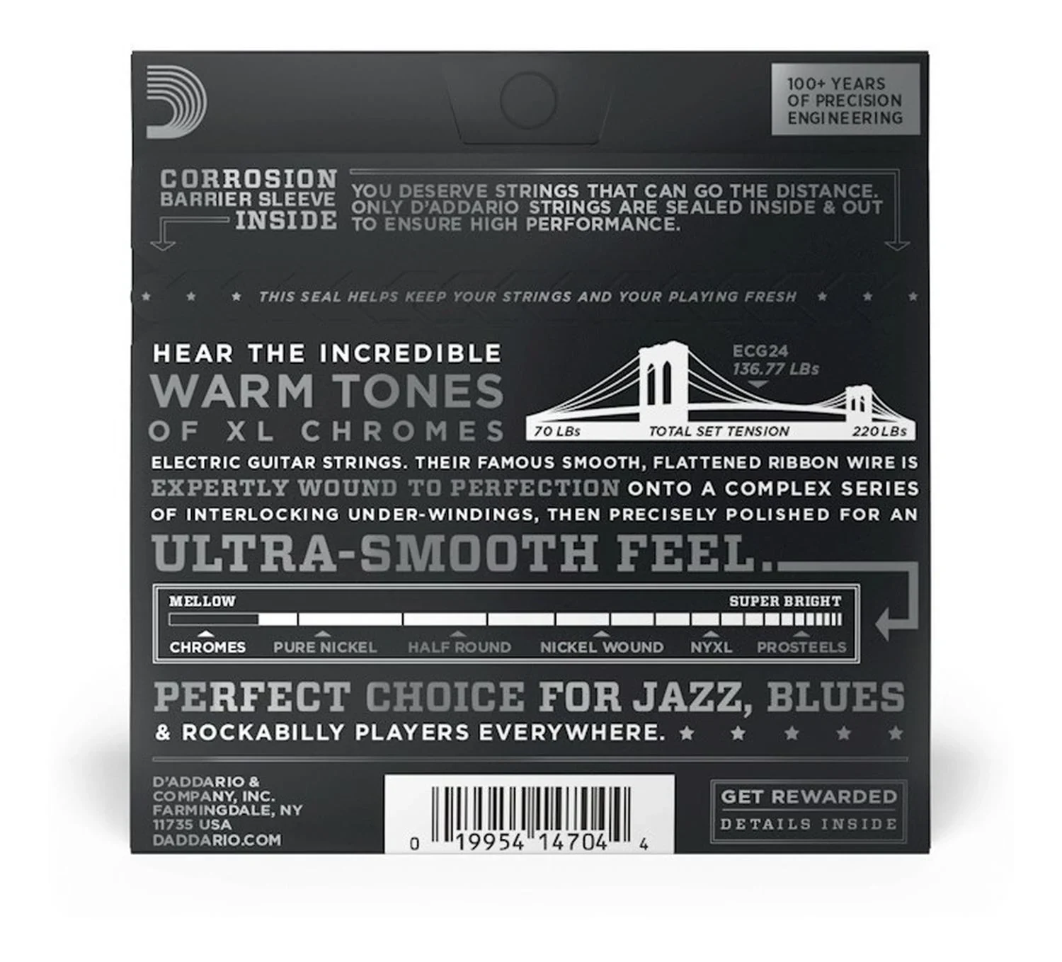 D'Addario ECG24 Chrome Cuerdas Para Guitarra Eléctrica 11-50 - Imagen 4