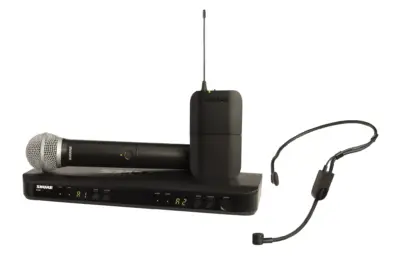 Sistema Inalámbrico Doble Shure BLX1288 con Diadema PGA31 y Micrófono de Mano PGA58