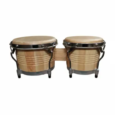 Bongos de Madera Color Natural con Aro Tradicional 7" y 8.5"
