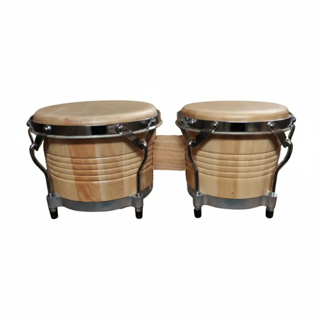 Bongos de Madera Color Natural con Aro Tradicional 7" y 8.5"