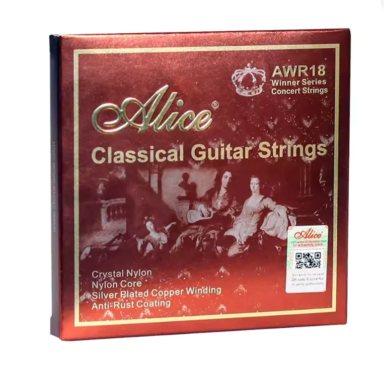 Encordadura Alice para Guitarra Clásica Nylon Tensión Normal AWR18-N