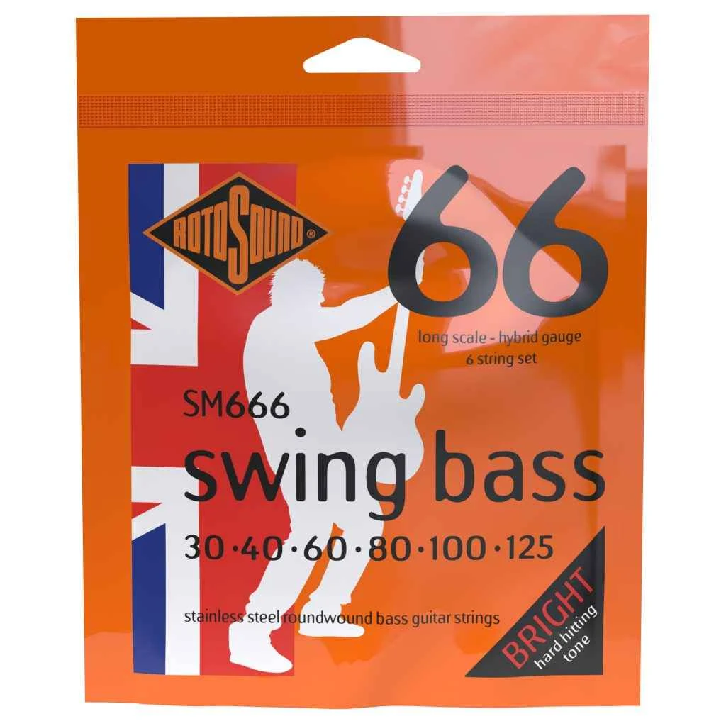 Encordadura híbrida RotoSound Swing Bass 66 para bajo eléctrico de 6 cuerdas