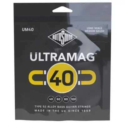 Encordadura híbrida RotoSound Ultramag para bajo eléctrico de 4 cuerdas, calibre medio 40-100