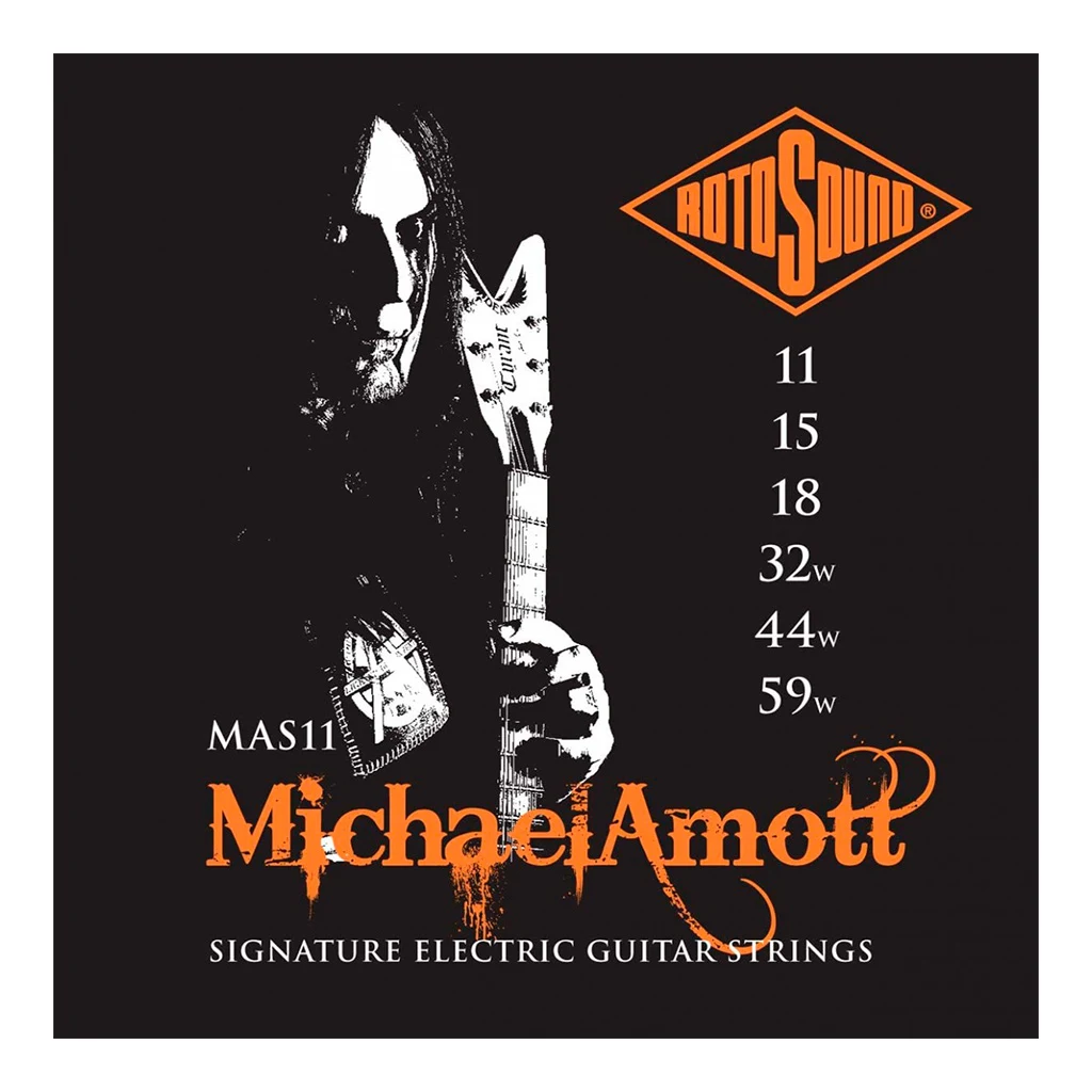 Encordadura híbrida RotoSound para guitarra eléctrica Michael Amott, 6 cuerdas, calibre medio