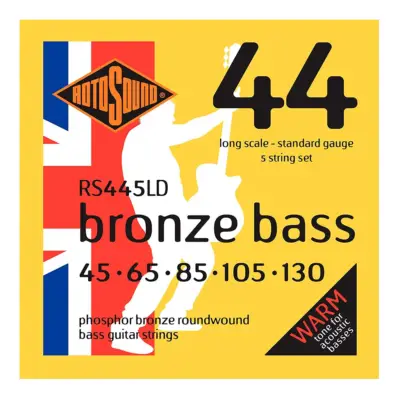 Encordadura RotoSound Bronze Bass 44 para Bajo Acústico/Electroacústico de 5 Cuerdas